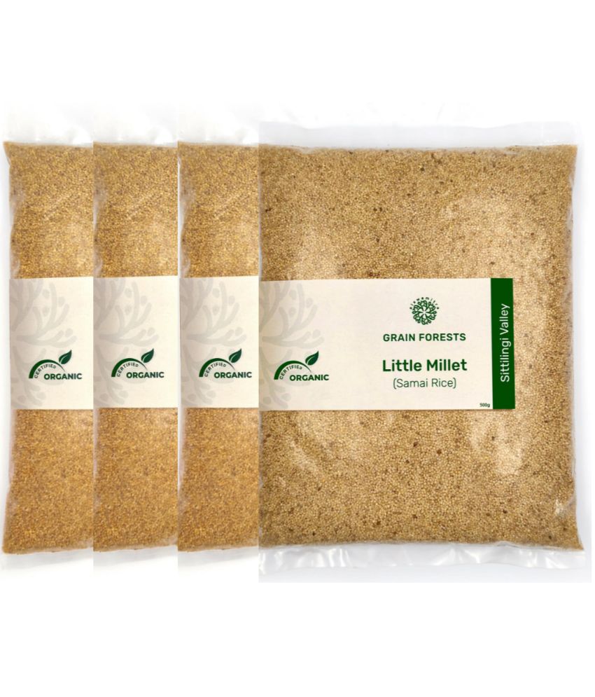 Alswamitra Grain Forests Organic Grain 2kg Little Millet 500 gm Pack of 4