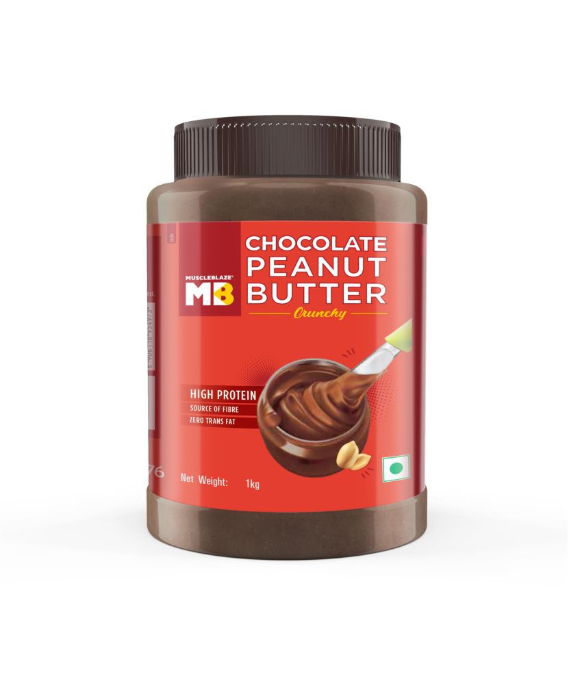 MuscleBlaze Chocolate Peanut Butter, 1 kg Crunchy